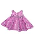 Roupa de bichos de pelúcia Vestido rosa e prateado 35-45 cm