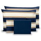 Roupa De Cama Jogo De Lençol Kit 04 Peças Casal Estampado Percal 180 Fios