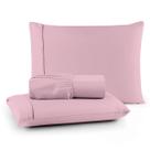Roupa de Cama Lençol Queen 200 Fios Algodão 3 Peças em Ponto Palito Anti-Pilling com Toque Suave Premium