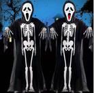 Roupa de caveira esqueleto fantasia halloween com máscara panico do 4 ao 14 anos