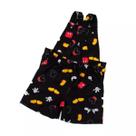 Roupa De Criança Jardineirinha Curta Preta Estampa Infantil