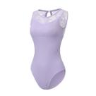 Roupa de dança feminina de balé de renda sem mangas da Leotard Lanbodance