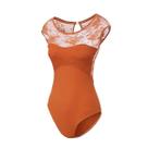 Roupa de dança feminina de balé de renda sem mangas da Leotard Lanbodance