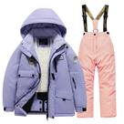 Roupa de esqui HOTIAN Boys Thicken, jaqueta e calça quentes com capuz 12