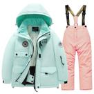 Roupa de esqui HOTIAN Boys Thicken, jaqueta e calça quentes com capuz 12