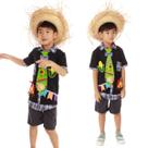 Roupa de Festa Junina Infantil PRETA + GRAVATA VERDE Roupa de Festa Junina Infantil PRETA + GRAVATA VERDE