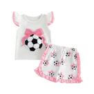 Roupa de futebol infantil para meninas mlpeerw Soccer Bow bordada Roupa de futebol infantil para meninas mlpeerw Soccer Bow bordada