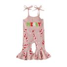Roupa de peça única Rarjuiey Merry Candy Cane Macacão rosa 4-5Y