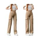 Roupa de trabalho feminina versátil casual de cintura longa e justa com bolsos tridimensionais