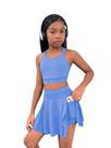 Roupa de treino BEAUDRM, camiseta e saia de ioga para meninas 11Y
