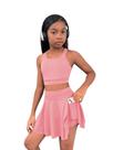 Roupa de treino BEAUDRM, camiseta e saia de ioga para meninas 12Y