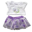 Roupa de ursinho de pelúcia, vestido roxo de corações de paixão