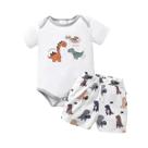 Roupa de Verão para Bebês (0-1 ano) - Conjunto 2 Peças com Estampa de Dinossauro