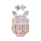 Roupa De Verão Para Meninas Recém-nascidas, Estampa Floral, Manga Voadora, Patchwork, Macacão Com