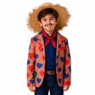 Roupa Festa Junina Infantil Menino Noivo Caipira Paletó Corações Roupa Festa Junina Infantil Menino Noivo Caipira Paletó Corações