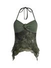 Roupa Halter Top Verdusa Fairy Y2K para mulheres verdes/vermelhas