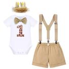 Roupa IDOPIP Baby Boys Giraffe Cake Smash 1st Birthday 1Y