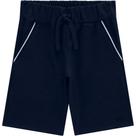 Roupa Infantil Bermuda Azul Marinho Detalhes Branco Conjunto Malhão Flamê Milon