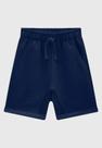 Roupa Infantil Bermuda Moletom Saruel Azul Marinho Milon Bolsos Frontais Cadarço Para Amarração
