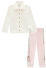 Roupa Infantil Camisa Pelo Estilo Social Feminina Calça Legging Termoskin Conjunto Bonito Kukie