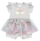 Roupa Infantil Macacão Macaquinho Bebê Nuvenzinha Com Tule Kiko Baby Modelo Menina Em Malha Lisa