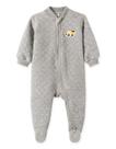Roupa Infantil Macacão Macaquinho Cinza Detalhe Trator Bebê Menino Macio Manga Longa Pingo Lelê