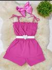 Roupa Infantil Macaquinho E Cinto Mini Diva Festas Luxo