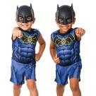 Roupa Infantil Super Herói Batman Conjunto Com Máscara Kit Fantasia Criança Menino Tamanho GG