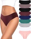 Roupa íntima de algodão FINETOO Sexy Low Rise Ribbed Hipster Women
