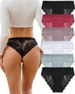 Roupa íntima de biquíni FINETOO para mulheres, calcinhas atrevidas de renda x6