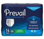 Roupa íntima de proteção diária Prevain 2XL, absorção máxima de 14 quilates