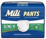 Roupa intima descartável mili vita care pants g/xg 16un