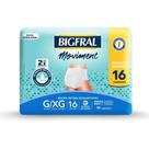 Roupa intima descartavel unissex g/xg c/16 bigfral moviment - bigfral