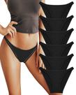 Roupa íntima feminina FINETOO String Cotton High Cut, pacote com 6, S-XL