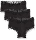 Roupa íntima feminina Maidenform, cintura baixa, cheeky, pacote com 3 unidades, pretas