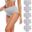Roupa íntima feminina Molasus, algodão macio, cintura alta, cinza, tamanho 8