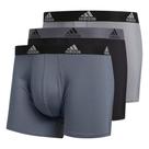 Roupa íntima masculina Adidas, pacote com 3 unidades, Onix, cinza/preta/cinza M
