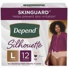 Roupa íntima para incontinência Depend Silhouette feminina, grande, 12 quilates