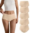 Roupa íntima sem costura de cintura alta SHARICCA Cheeky 5P09 para mulheres