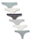 Roupa íntima tanga feminina de algodão Amazon Essentials, pacote com 6