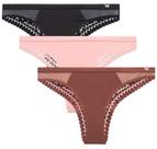 Roupa íntima Tanga Jessica Simpson, pacote 3/6, feminina, tamanho L, rosa