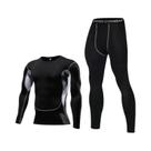 Roupa Íntima Térmica Masculina para Inverno - Conjunto de Camiseta e Legging de Fitness Roupa Íntima Térmica Masculina para Inverno - Conjunto de Camiseta e Legging de Fitness