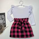 Roupa Juvenil Country Body Inverno Saia Xadrez Look Junino Conjunto Adolescente Estiloso Cowgirl