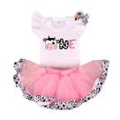 Roupa KALWAR: macacão de vaca para bebês e meninas de 1º aniversário e saia