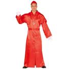 Roupa Religiosa Fantasia Padre Vermelha Medieval e Completa