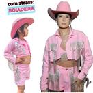 Roupa Rosa Boiadeira Castela Conjunto Menina 3 Peças