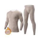 Roupa Térmica Masculina 2/4 Peças Cor Sólida Outono Inverno Confortável Casual Pijama Juvenil Calça