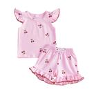 Roupa Thorn Tree Summer Baby Girl, roupa de 2 peças com estampa de cerejeira