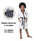 Roupão Aveludado Infantil Quimono Time Santos P Lepper