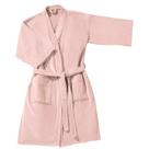 Roupão de Banho Atoalhado Adulto Velour Confort Liso Felpudo Elegante Algodão Rosa Claro